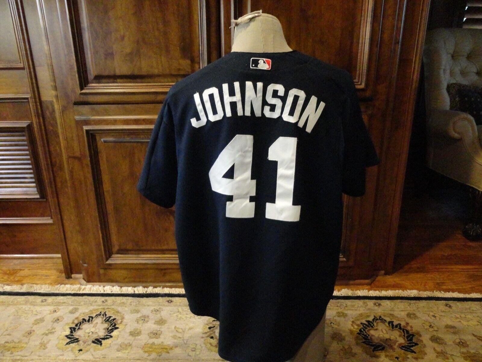 Vtg Blue Majestic Authentic Sewn New York Yankees #41 Randy