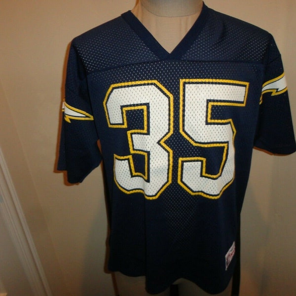 Vtg 90's San Diego Chargers #35 Marion Butts Blue Screen NFL Jersey Sz L