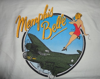 Vtg 90's Memphis Belle Flying Fortress Airplane PINUP WW II