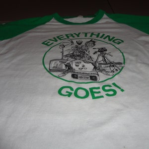 Vtg 80's Everything Goes Electronics Caricature 50-50 Screen Stars Tshirt Fits S image 4