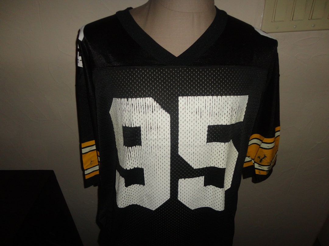 Vtg 90's Starter Greg Lloyd 95 Pittsburgh Steelers Screen Jersey