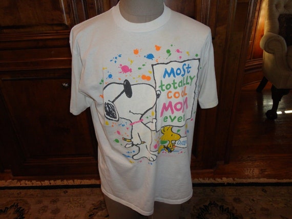 Vintage 90's White Peanuts Most Totally Cool MOM … - image 3