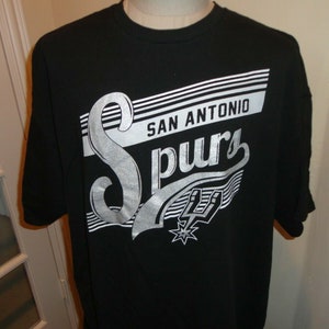 Vintage Black San Antonio Spurs NBA Basketball T-shirt Adult XL Nice Spur