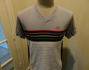 Vtg 80's Gray White RUNNER UP 50-50 Running Track Jersey Shirt Fits Adult M Usa