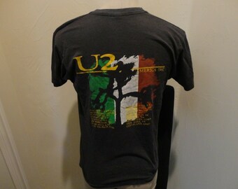 Vtg Authentic 1987 U2 Joshua Tree Tour Cities Screen Stars 50-50 T