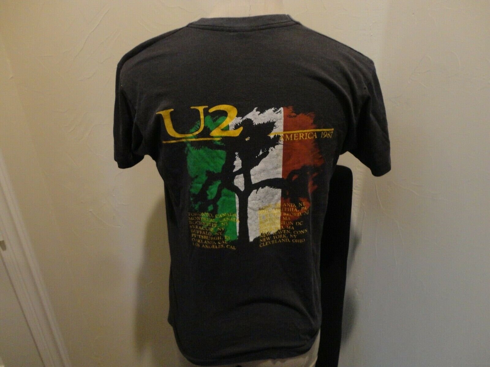 Vtg Authentic 1987 U2 Joshua Tree Tour Cities Screen Stars 50-50 T