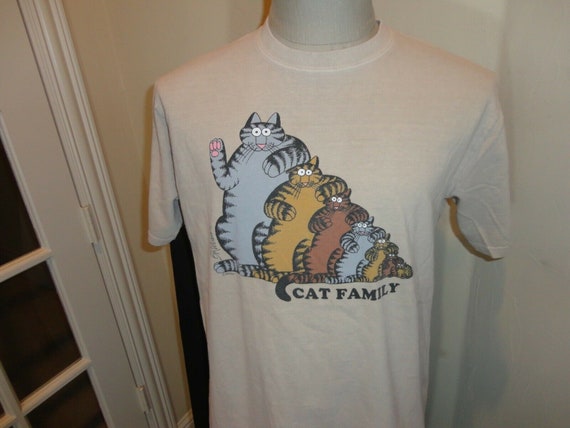 Vtg 90's Tan Crazy Shirts B KLIBAN CAT 