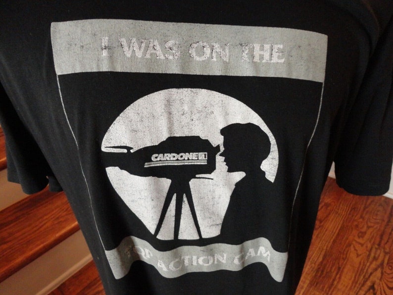 Vintage 90's Black Jerzees I was on Cardone TQP Action Cam 50-50 t-shirt XL Usa 画像 3