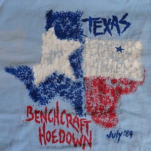 Vtg 80's Screen Stars best Texas State Benchcraft Hoedown 50-50 T-Shirt Fits M