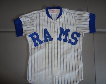 Vtg RARE Rams #23 Wilson Brand SEWN Pin Stripe Baseball Jersey Adult 38