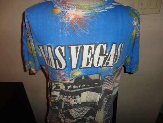 Vtg 90's ALL OVER Print Las Vegas Strip Multicolo… - image 1