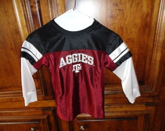 Vintage Texas A&M Aggies NCAA Football Polyester Sewn Jersey Kids Size S