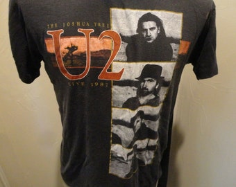 Vtg Authentic 1987 U2 Joshua Tree Tour Cities Screen Stars 50-50 T