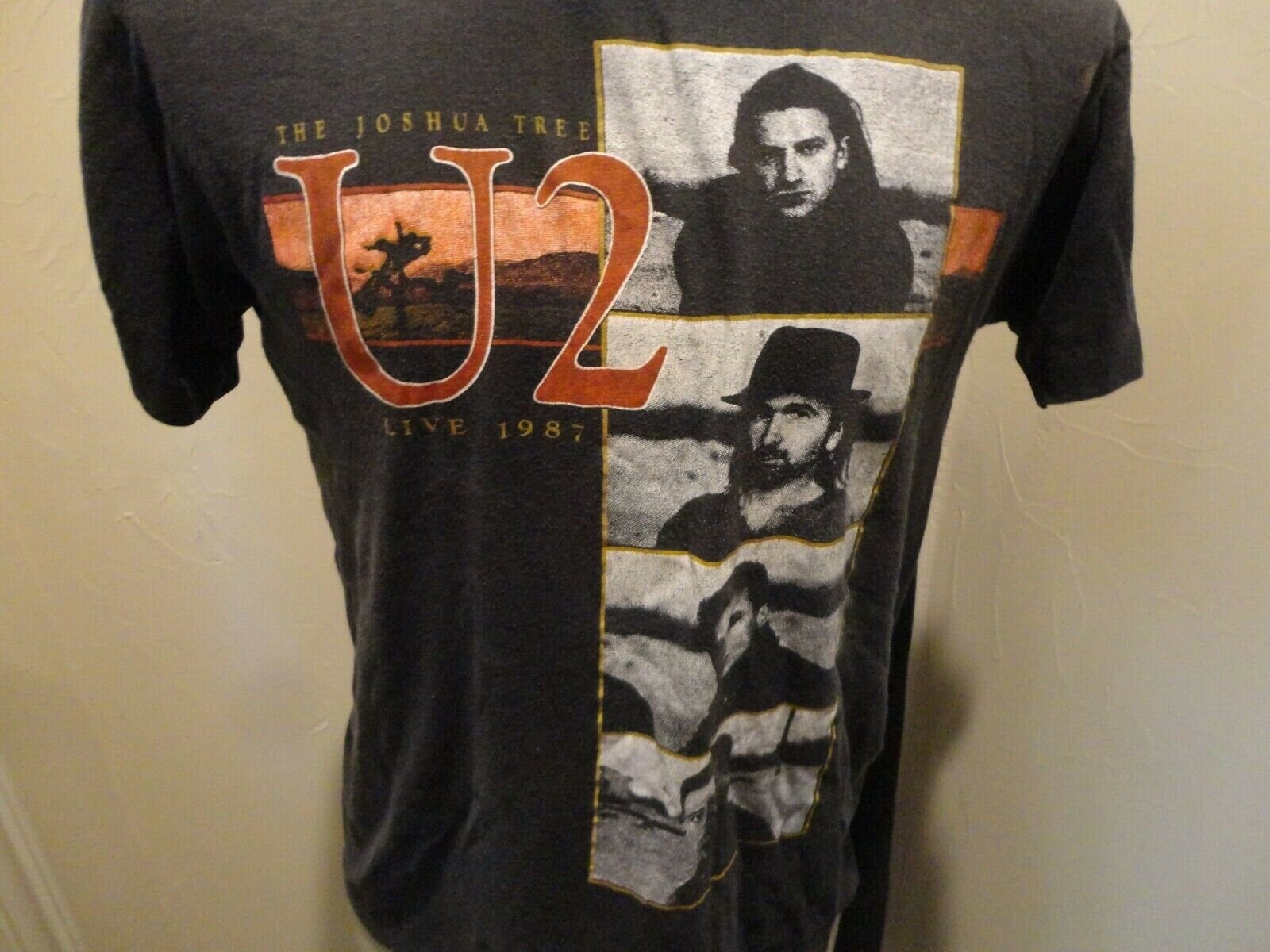 Vtg Authentic 1987 U2 Joshua Tree Tour Cities Screen Stars 50-50 T