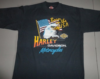 Vtg 90's Holoubek Harley Davidson Born USA Eagle GERMANY Military