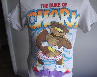 Vtg 90's The Duke Of Charm Gray T Shirt Size M