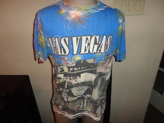 Vtg 90's ALL OVER Print Las Vegas Strip Multicolo… - image 4