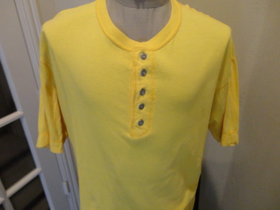 Vtg Yellow Ferruche Casual Basics 5 Button Cotton… - image 4