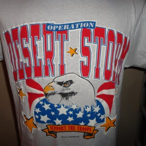 Vtg 90&#39;s NEW w/ Tags DEADSTOCK Operation Desert Storm White 50-50 Tshirt Adult L