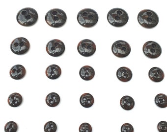 10 buttons for jackets / coats, dark brown topaz