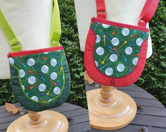 Borsa a tracolla con motivo golf, regolabile