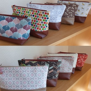 Borsa con cerniera in tessuto e similpelle, vari modelli