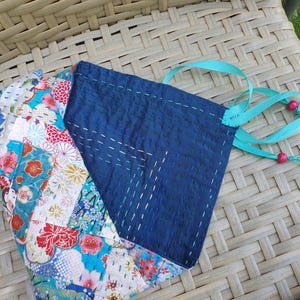 Sac enroulable style Kawandi, turquoise pétrole