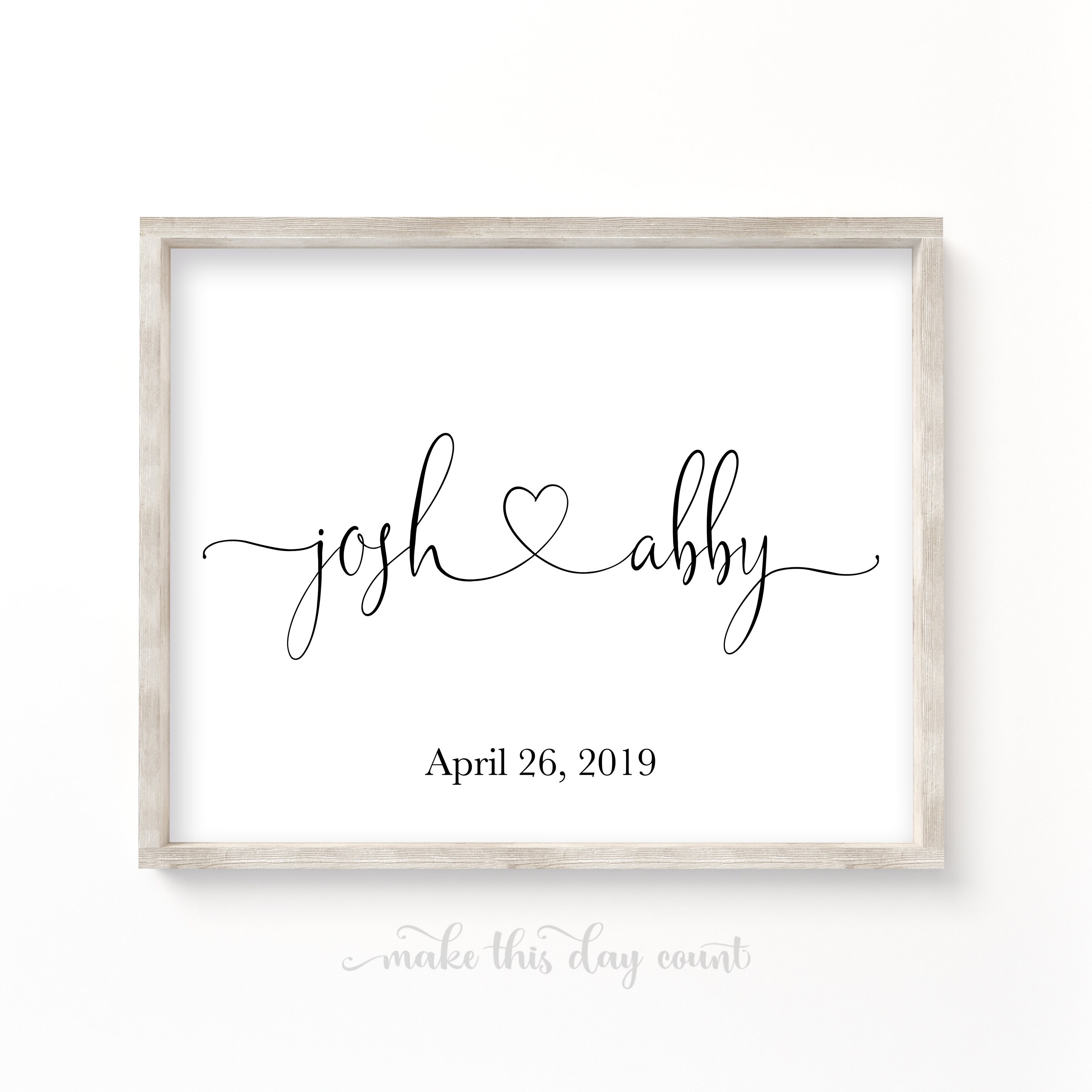Couples Name Printable Art Couple Names Custom Print - Etsy Canada