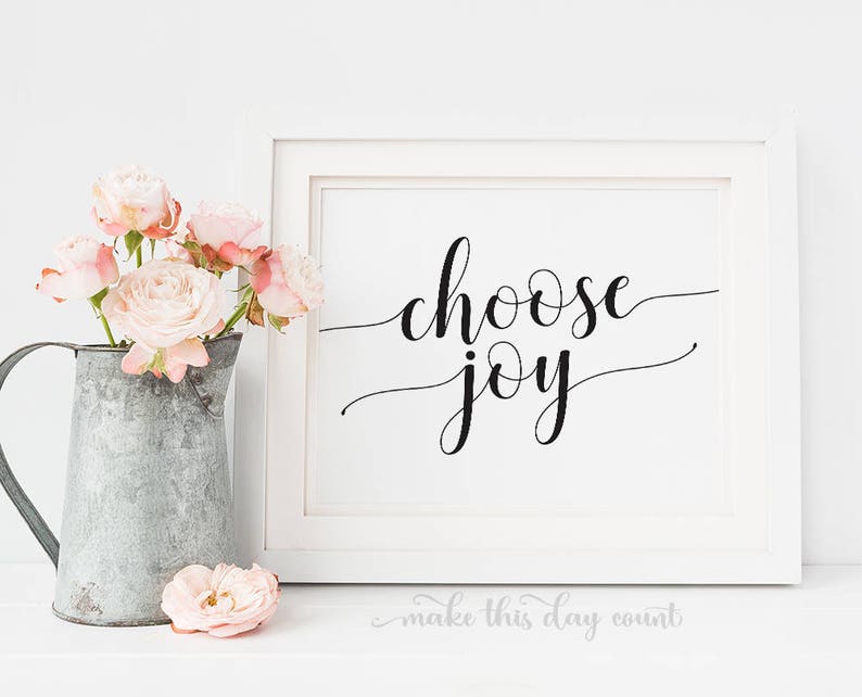 Choose Joy Wall Art Print Inspirational Quote Motivational Etsy
