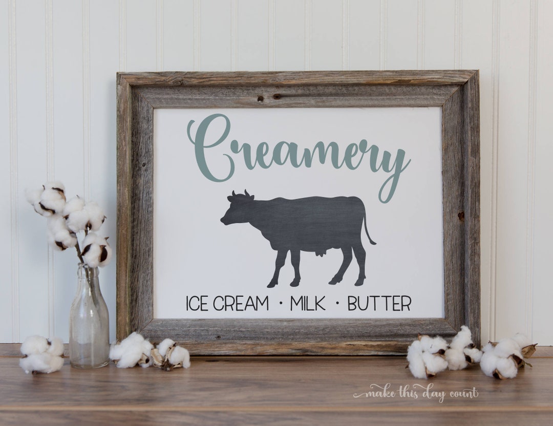 Kitchen Farmhouse Printable With Dairy Cow Print, Rustic Kitchen Decor ...