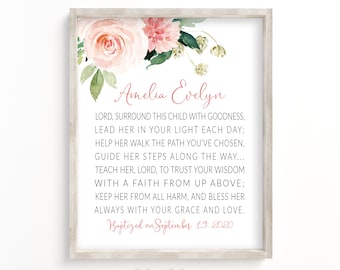 Personalized Baptism Gift for Girls, Printable Baptism Gift, Baptism Gift Girl, Personalized Name, Custom Name Print, Baptism Sign