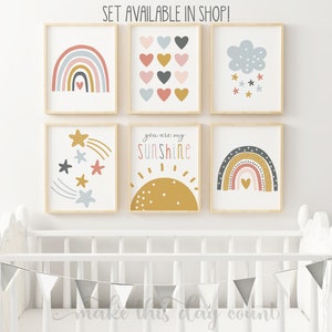 Rainbow Wall Art, Personalized Custom Name Rainbow Print, Rainbow Birth Stats, Rainbow Birth Announcement, Girls Room Nursery Rainbow Prints image 3