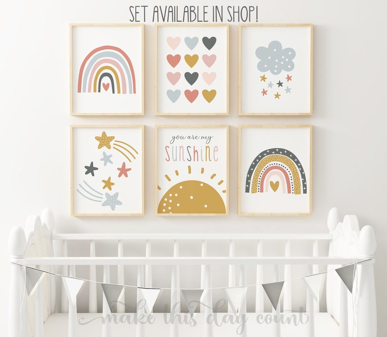 Rainbow Wall Art, Personalized Custom Name Rainbow Print, Rainbow Birth Stats, Rainbow Birth Announcement, Girls Room Nursery Rainbow Prints image 3