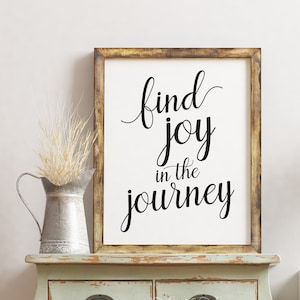Find Joy In The Journey Print, Digital Art, Printable Inspirational Quote, Motivational Art, Make This Day Count