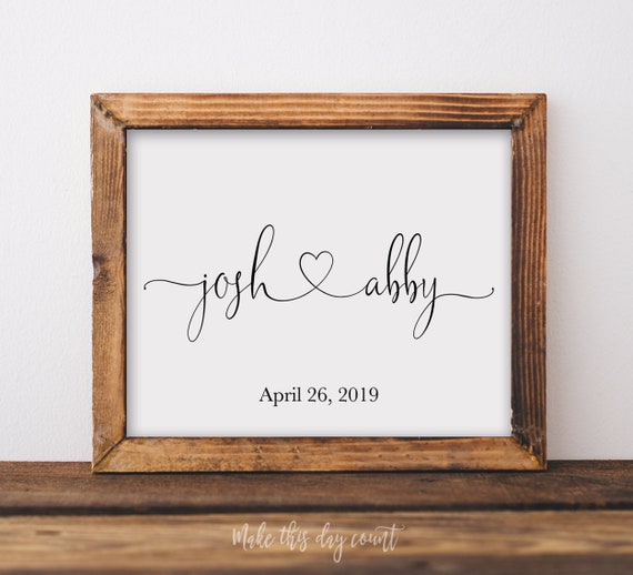 Couples Name Printable Art Couple Names Custom Print - Etsy Canada