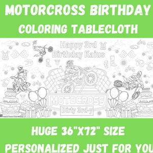 Motocross Birthday Coloring Poster | Moto Party | Dirt Bike Themed Party Activity | Race on Over for a Braap Birthday | HUGE 36" x 72"