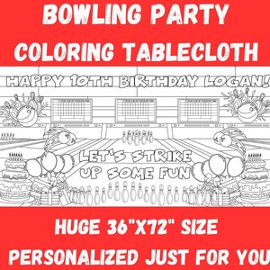 Bowlingfeest Gepersonaliseerde kleuren tafelkleed Verjaardagsdecoratie Let&#39;s Strike Up Some Fun Kids Activiteit Bowlingteam Swag Lets Bowl Banner