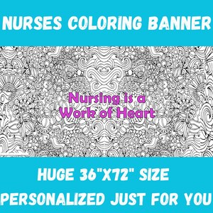 Banner da colorare per infermieri, attività nella sala relax, antistress, enorme tovaglia da colorare in carta, per adulti, decorazione a tema mandala, laurea infermieristica