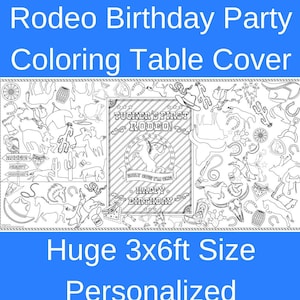 1st Rodeo Personalized Coloring Tablecloth Wild West Cowboy First Birthday Party How the West was One Decor Pew Pew I&#39;m Two Boys 2nd Party