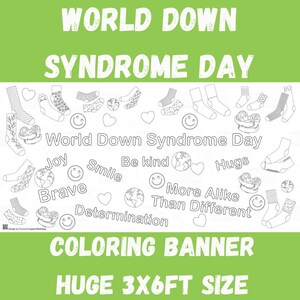 World Down Syndrome Day Coloring Banner More Alike Than - Etsy