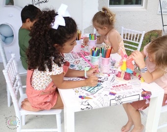 Personalized Birthday Coloring Table Runner: Kids Party Activity