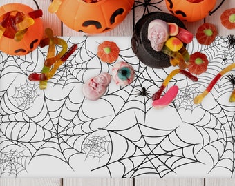 JarThenaAMCS Halloween Table Runner - Pink Ghost & Bat Design, 13x72 Inch Cute Table Cover For Kitchen, Dining & Party Decor