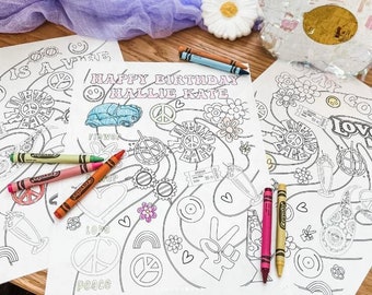 Custom Design Any Theme Birthday Party Coloring Page Personalized Fun Kids Party Activity Page Digital Print at Home Download Celebration