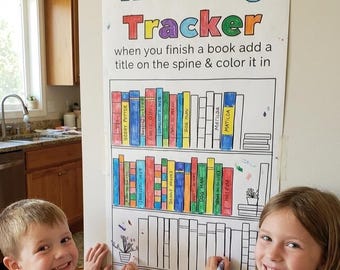 Kids Summer Reading Tracker Book Lover Coloring Poster Activity