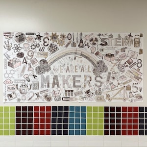 STEAM Coloring Tablecloth Activity Kids Classroom Party Banner Science Technology Engineering Art Math Steam Teacher We are Makers Favorite