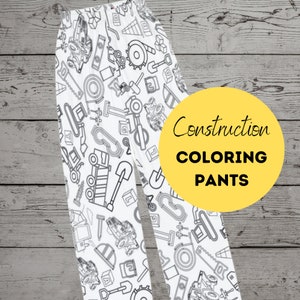Construction Birthday Party Activity Coloring Pajama Pants for Kids Construction PJs for Creative Boys Gift Diggin It Party Theme