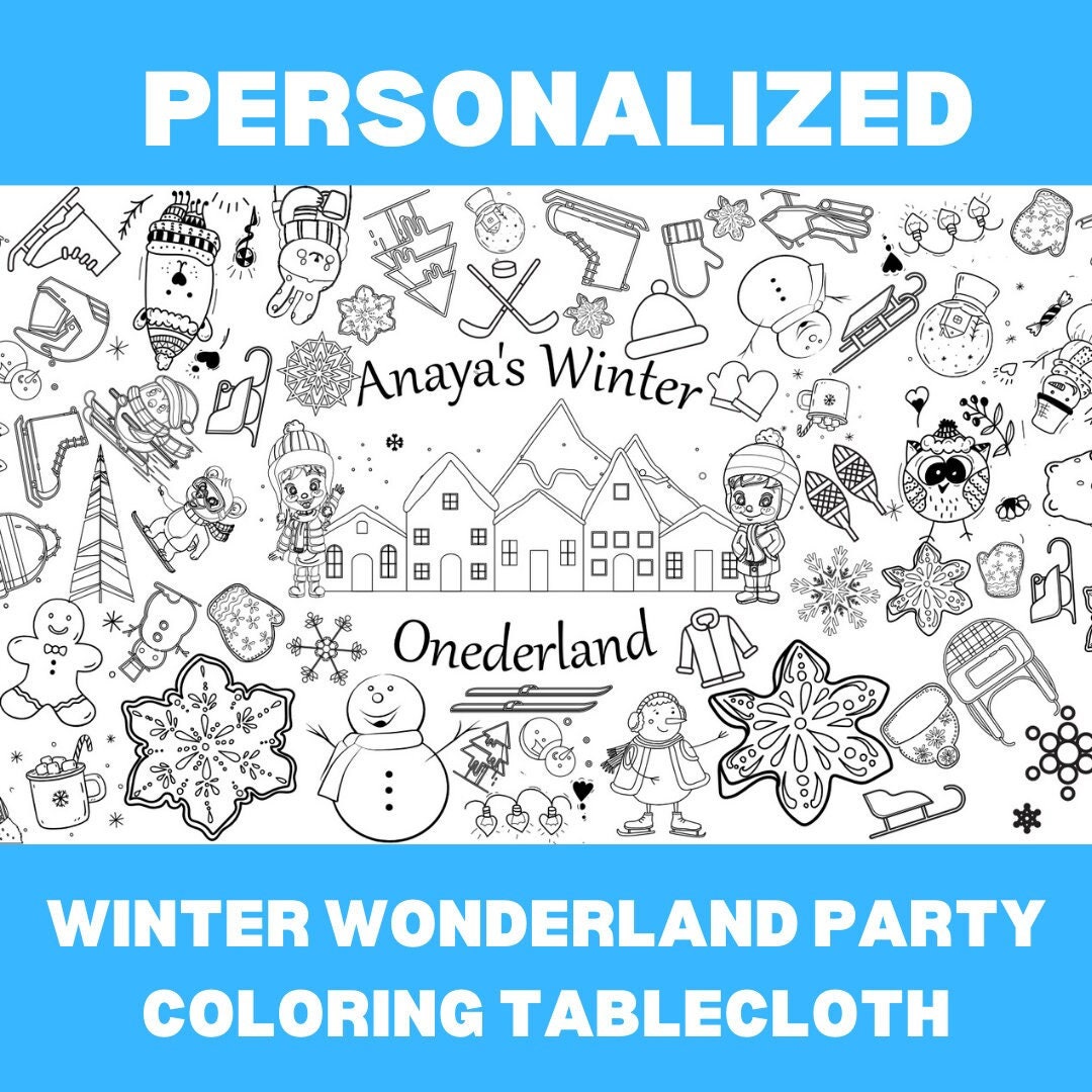 Winter Wonderland Huge Coloring Sheet First Birthday Party Decor ...
