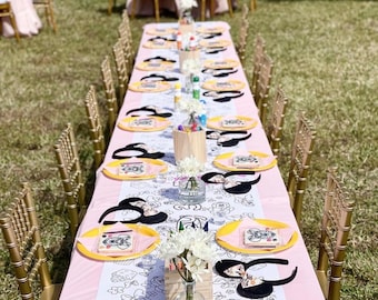 Custom Coloring Tablecloth Any Party Theme Celebration Personalized Kids Table Activity  Exclusively Designed