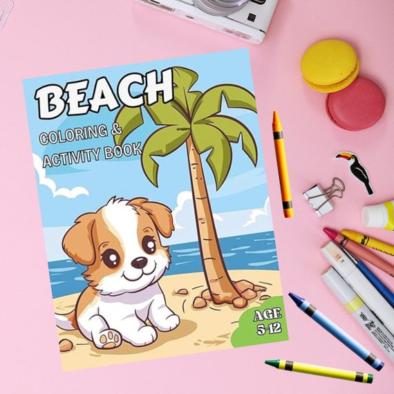 Beach Coloring & Activity Book for Kids (Ages 5-12)