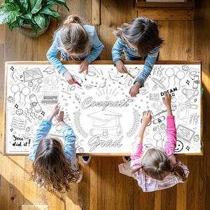 Kids Graduation Gift 2025 Grad Party Decor Huge Coloring Banner Personalized Coloring Tablecloth Activity Preschool Kindergarten Highschool
